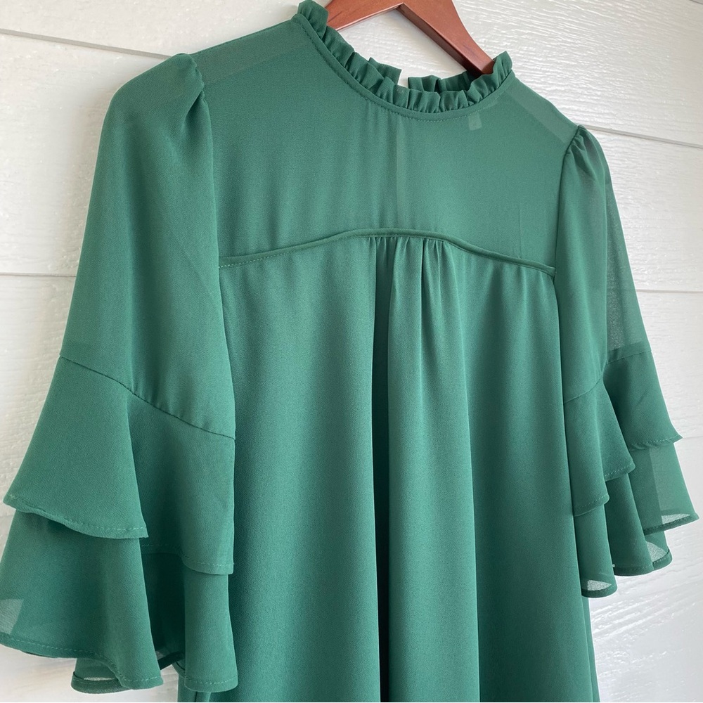 Monteau Los Angeles Women’s Green Blouse Size M - Picture 3 of 7